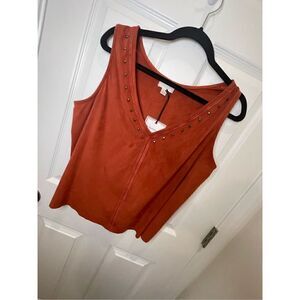 NWT Bisou Bisou rust studded tank size large